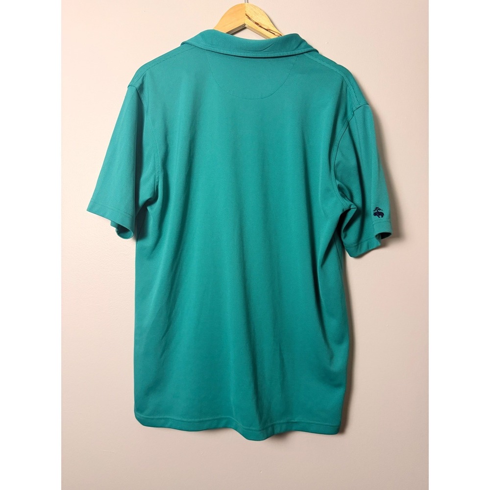 Brooks Brothers Mens Polo Shirt Green Navy Collar Short Sleeve Size L - Picture 2 of 5